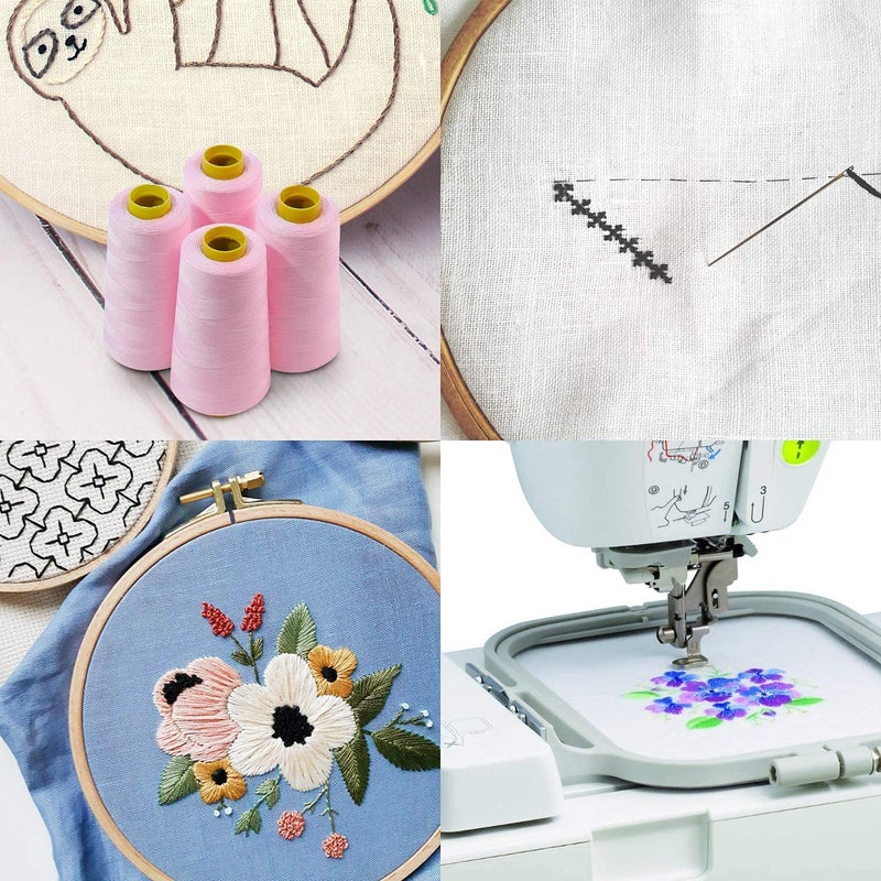 ThreadNanny 4 Large Cones (3000 Yards Each) of Polyester Threads for Sewing Quilting Serger Black Color from ThreadNanny - Image 3